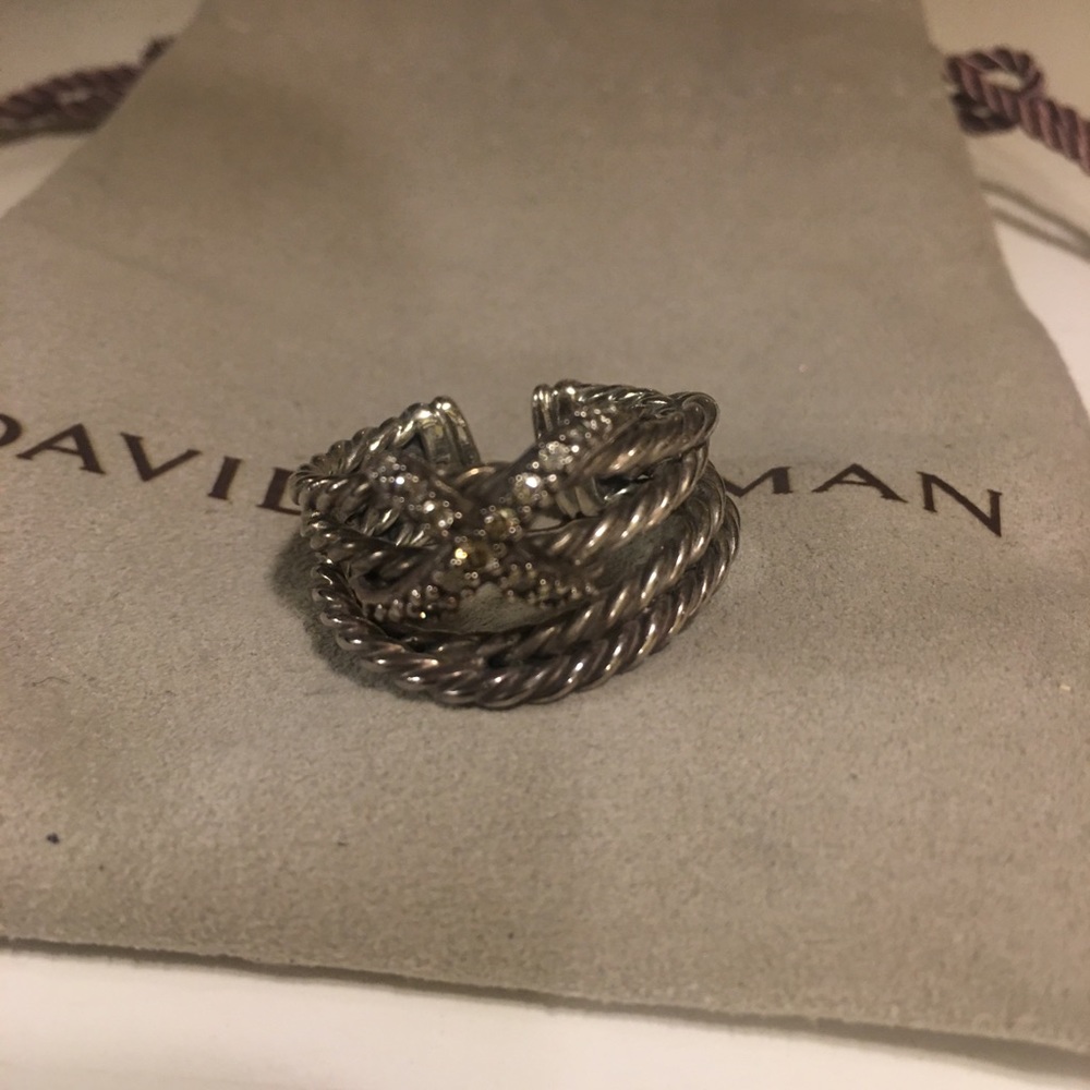 David Yurman X with diamonds adjustable ring